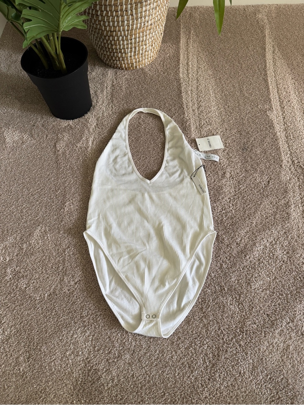White Halter Bodysuit size large